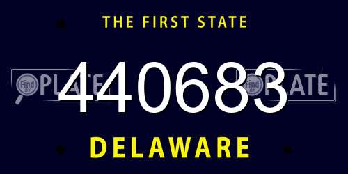 440683 Delaware License Plate