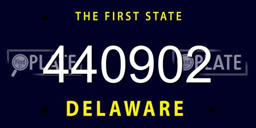 440902 Delaware License Plate