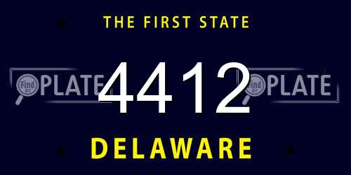 4412 Delaware License Plate