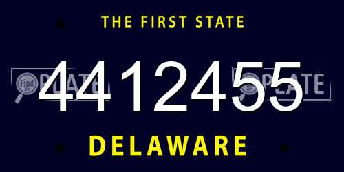4412455 Delaware License Plate