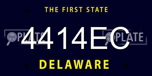 4414EC Delaware License Plate