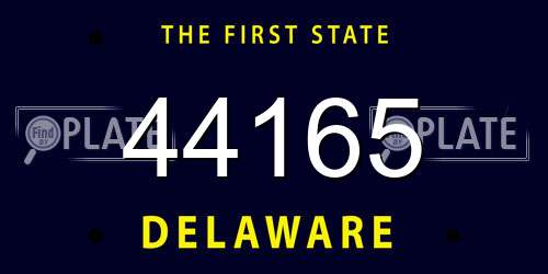 44165 Delaware License Plate