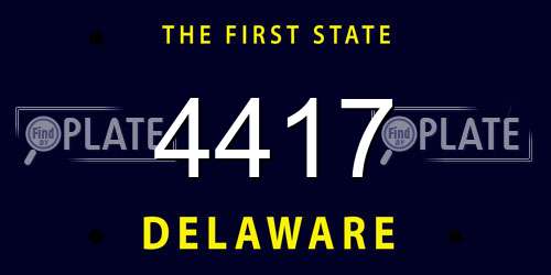 4417 Delaware License Plate