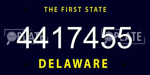 4417455 Delaware License Plate