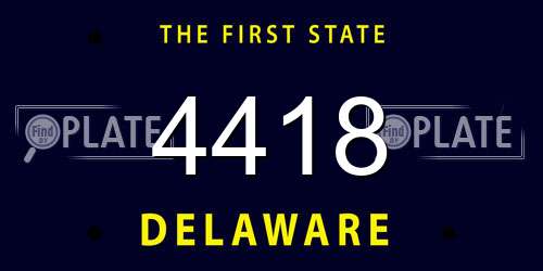 4418 Delaware License Plate