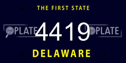 4419 Delaware License Plate
