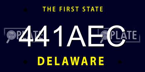 441AEC Delaware License Plate