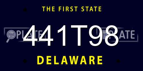 441T98 Delaware License Plate