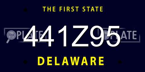 441Z95 Delaware License Plate