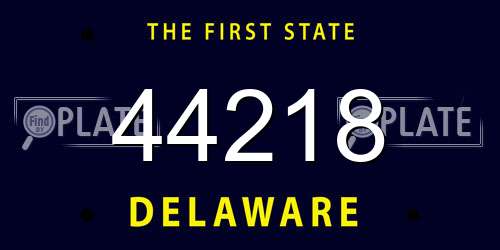 44218 Delaware License Plate