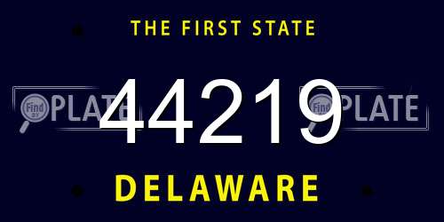 44219 Delaware License Plate