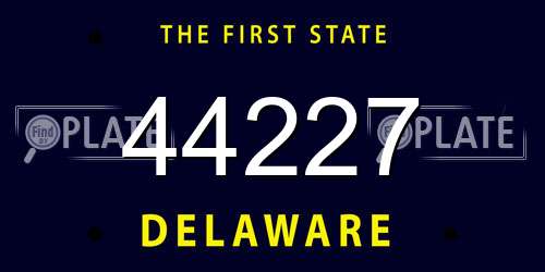 44227 Delaware License Plate