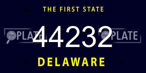 44232 Delaware License Plate