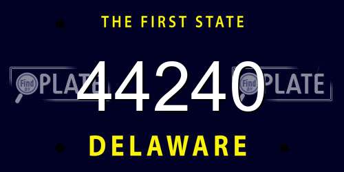 44240 Delaware License Plate