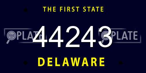 44243 Delaware License Plate