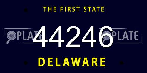 44246 Delaware License Plate