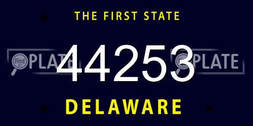 44253 Delaware License Plate