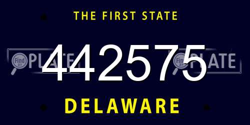 442575 Delaware License Plate
