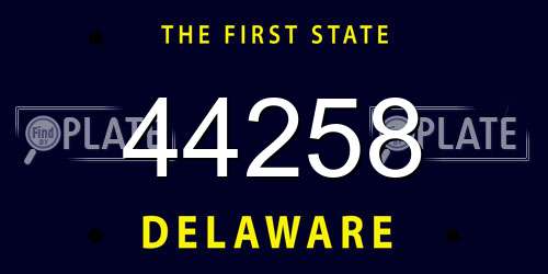 44258 Delaware License Plate