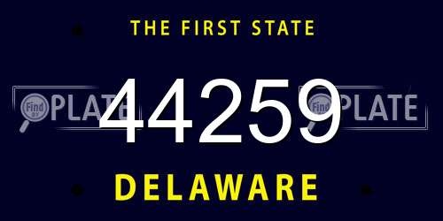 44259 Delaware License Plate