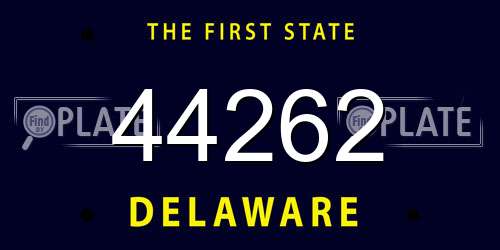 44262 Delaware License Plate