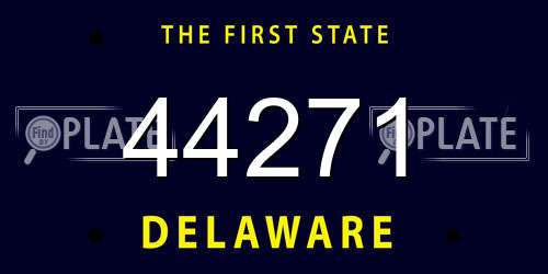 44271 Delaware License Plate