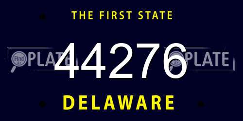 44276 Delaware License Plate
