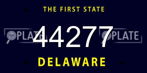 44277 Delaware License Plate