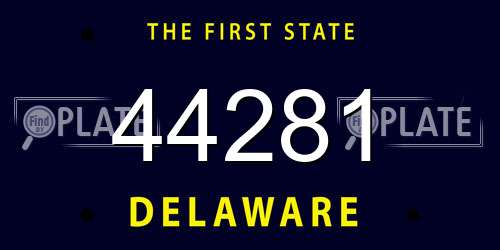 44281 Delaware License Plate
