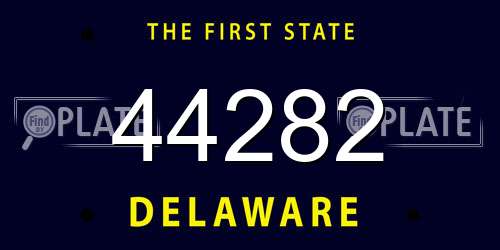 44282 Delaware License Plate