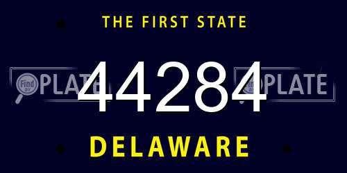 44284 Delaware License Plate