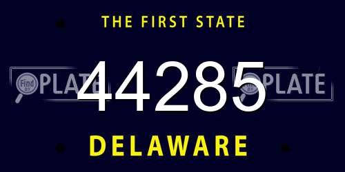 44285 Delaware License Plate