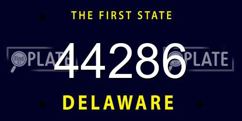 44286 Delaware License Plate