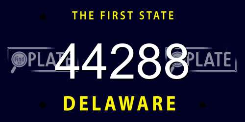 44288 Delaware License Plate