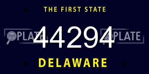44294 Delaware License Plate