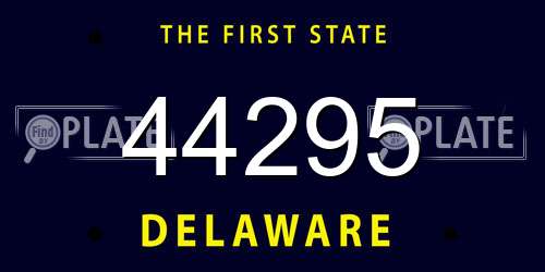 44295 Delaware License Plate