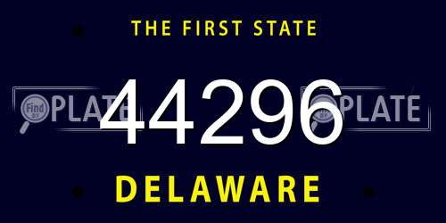 44296 Delaware License Plate