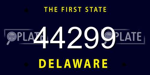 44299 Delaware License Plate