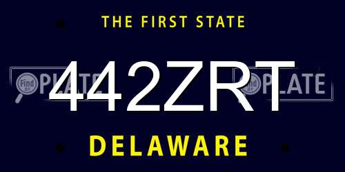 442ZRT Delaware License Plate