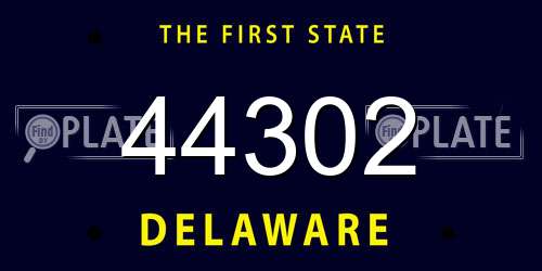 44302 Delaware License Plate