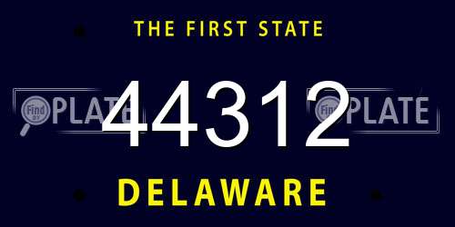 44312 Delaware License Plate