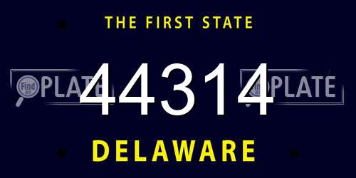 44314 Delaware License Plate