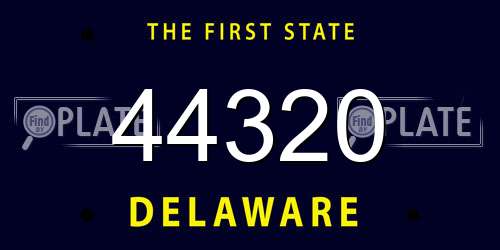 44320 Delaware License Plate