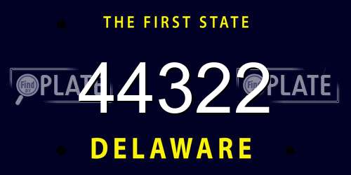 44322 Delaware License Plate