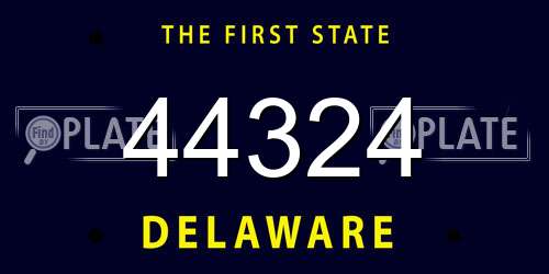 44324 Delaware License Plate