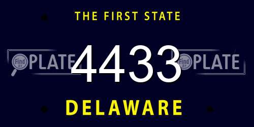 4433 Delaware License Plate