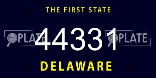 44331 Delaware License Plate