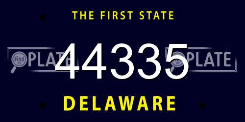 44335 Delaware License Plate