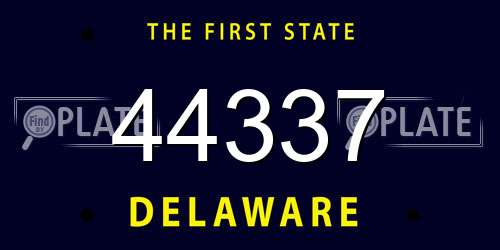 44337 Delaware License Plate