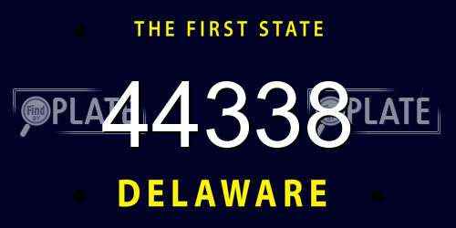 44338 Delaware License Plate